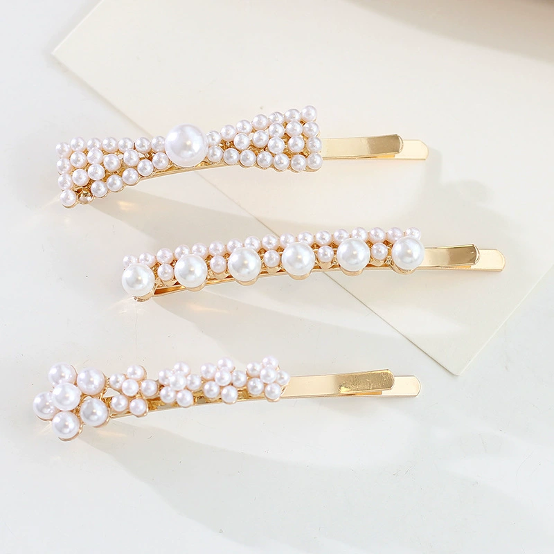 Hairpins from pearl, hair accessory, metal bangs with letters