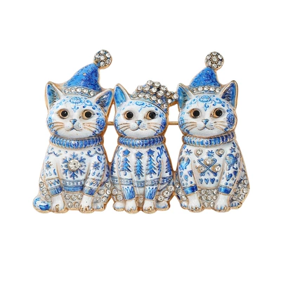 Christmas sweater kitten brooch, alloy Yaxa sancaqları - dw1544-2