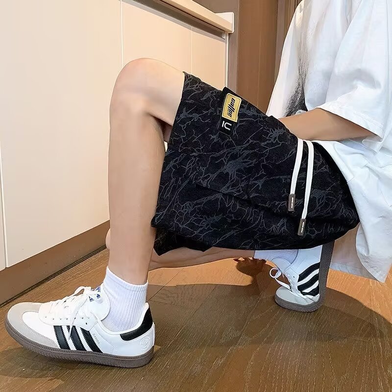 Multi-Pocket Cargo Shorts Men's 2025 New Summer Trendy American Tie-Dye Loose Straight Five-Point Shorts