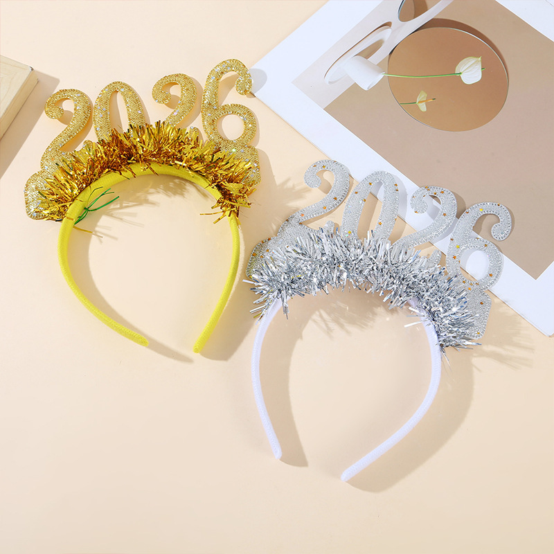 新しい 2026 大晦日ヘアフープ新年メガネ大晦日パーティー年次パーティーパーティー装飾小道具新年ヘアアクセサリー|undefined
