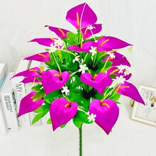 仿真花18头绒布马蹄莲假花家居客厅装饰手工花室内外摆设绢花花卉