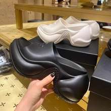 十字花厚底拖鞋女夏外穿2025春新款黑色9cm增高一字拖高跟凉拖潮