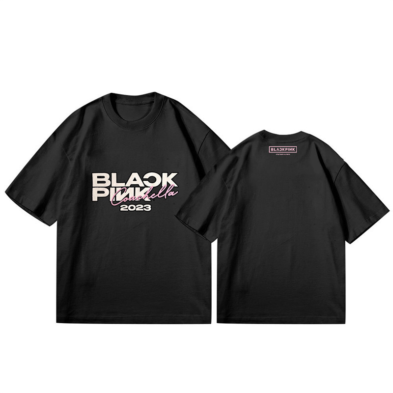 Blink Pink Ink Concert Surrounding Short-sleeved T-shirt Letter Japanese All-match Summer Crewneck Top Base T Blink Pink Ink Concert Surrounding Short-sleeved T-shirt Letter Japanese All-match Summer Crewneck Top Base T