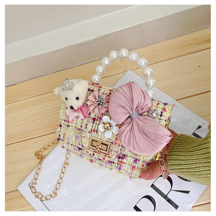 Children's One-shoulder Diagonal Bag Pearl Portable Coin Purse Bear Bow Cute Accessory Bag Wholesale display picture 54