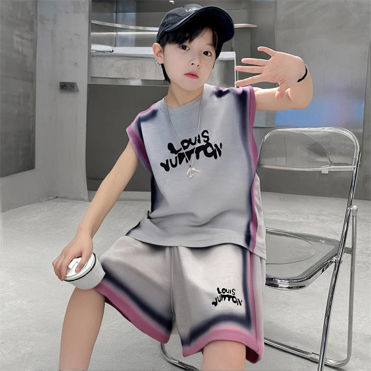 Boys Summer Suit 2025 New Casual and Handsome Summer Suit Thin Large Children's Loose Sleeveless Vest