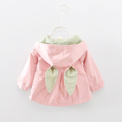 Little Girl Spring Autumn 2023 New Cute Rabbit Style Windbreaker for Girls 0-4 Months Trendy Fashion Outerwear Wholesale