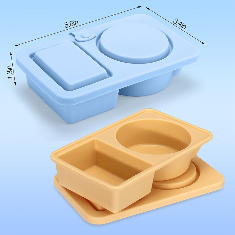 Amazon 食品グレードのシリコン調味料ボックス、シンプルな分割ディップボックス、高温耐性シリコンランチボックス|undefined