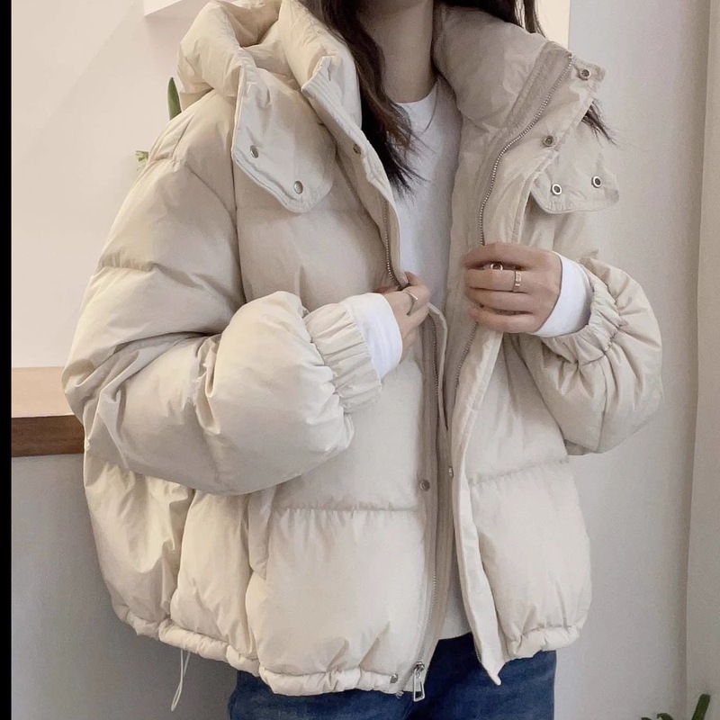 棉服女短款2025新款韩版宽松大码棉衣时尚连帽百搭薄款棉袄潮|undefined