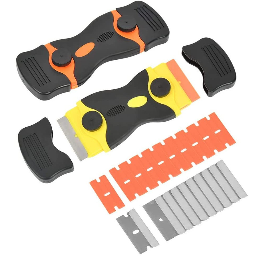 22件套塑料刮刀汽车贴纸去除器刮刀玻璃滚刀刮刀清洁器带20个刀片