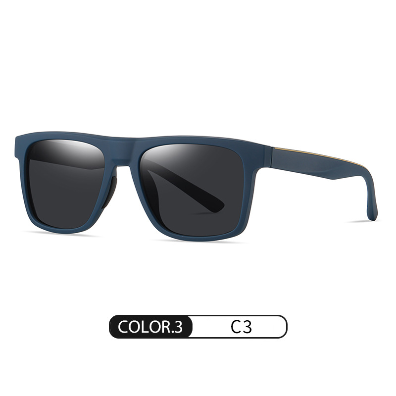 Nueva lente polarizada para hombre TR S11103 Gafas de sol de caja cuadrada de goma antideslizante de moda Gafas de sol de conducción al aire libre