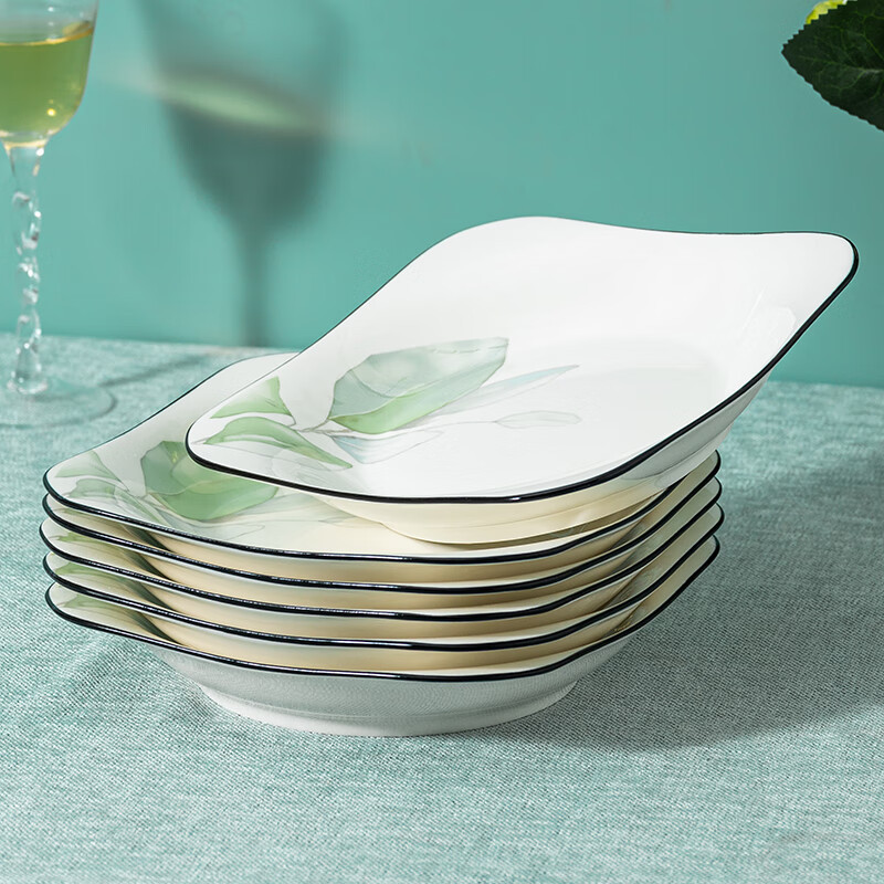 두꺼워진 업그레이드 모델 8inch 사각 접시-6개