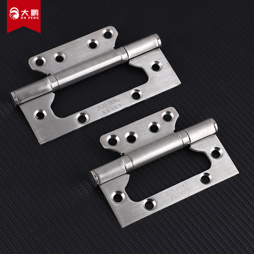 Manufacturer stainless steel butt hinges 4-inch and 5-inch silent bearing bedroom wooden door thickened brushed hinge leaf