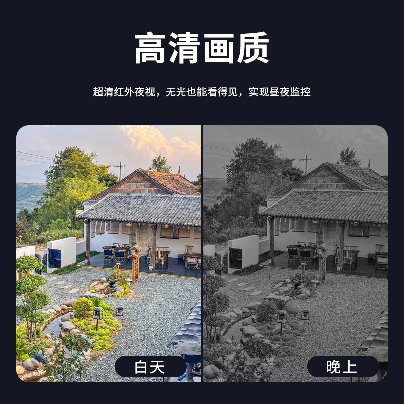 3MP batería solar interior y exterior sin conexión monitoreo WiFi cámara de visión nocturna infrarroja monitoreo solar