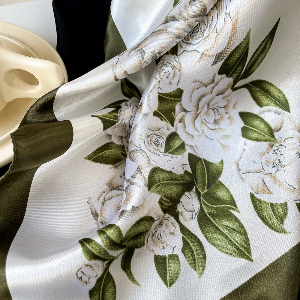 80g Weight Silk Scarf Classification Holiday, Travel Occasion Polyester Material Polka Dots, Leopard Pattern Spring&Summer Season Women's Gender Elegant, Vintage Style Style Women's Elegant Vintage Style Polka Dots Leopard Polyester Silk Scarf 8