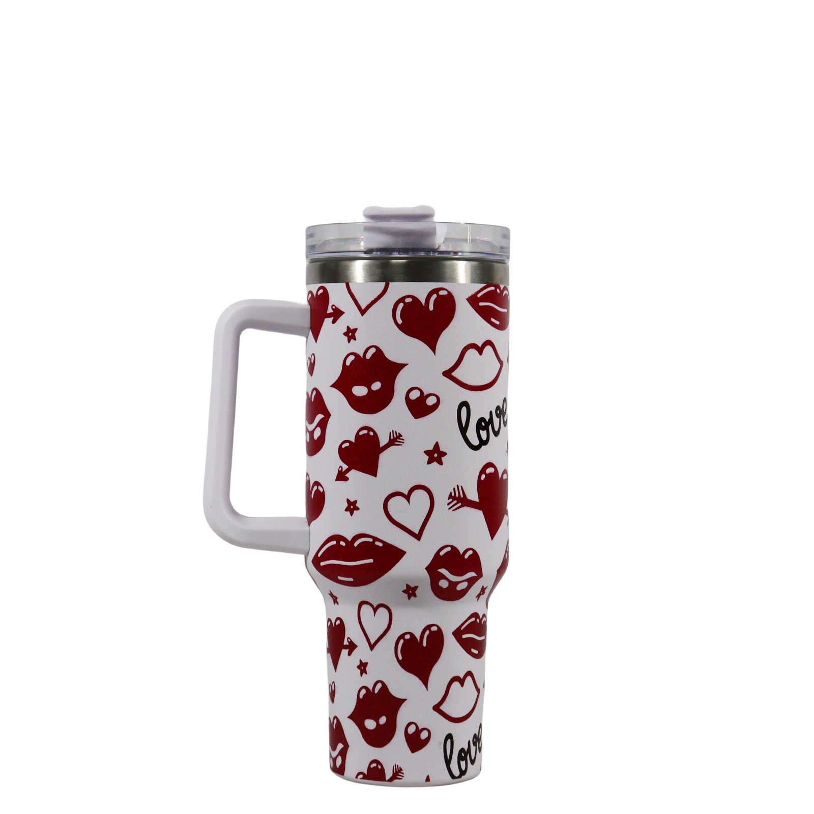 Pastoral Double Heart Flower Stainless Steel Water Bottles 1 Piece display picture 5