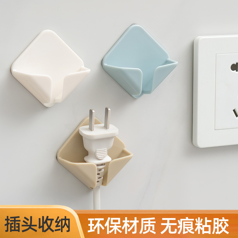 Patente enchufe gancho Punch-libre fuerte potencia transparente pasta de alambre cocina socket rack de almacenamiento creativo Al Por Mayor