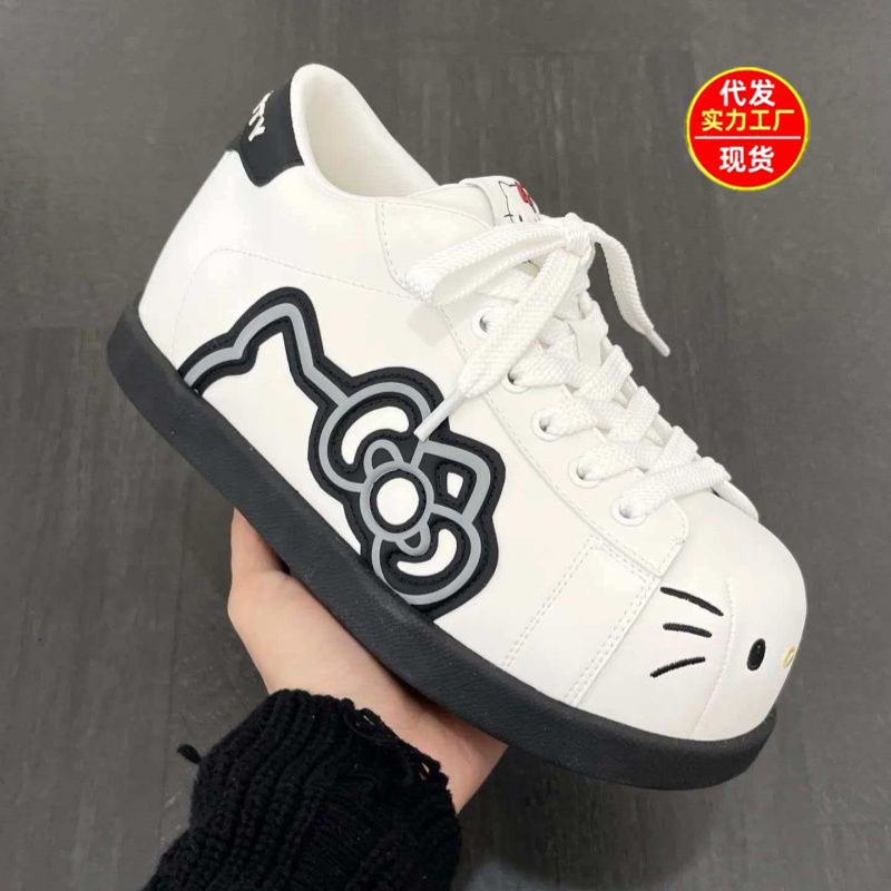Kitty Cat Big-Toe Shoes for Women, Cute Cartoon German Training Shoes, 2026 New Model, Thick-Soled Height-Increasing Casual Sneakers