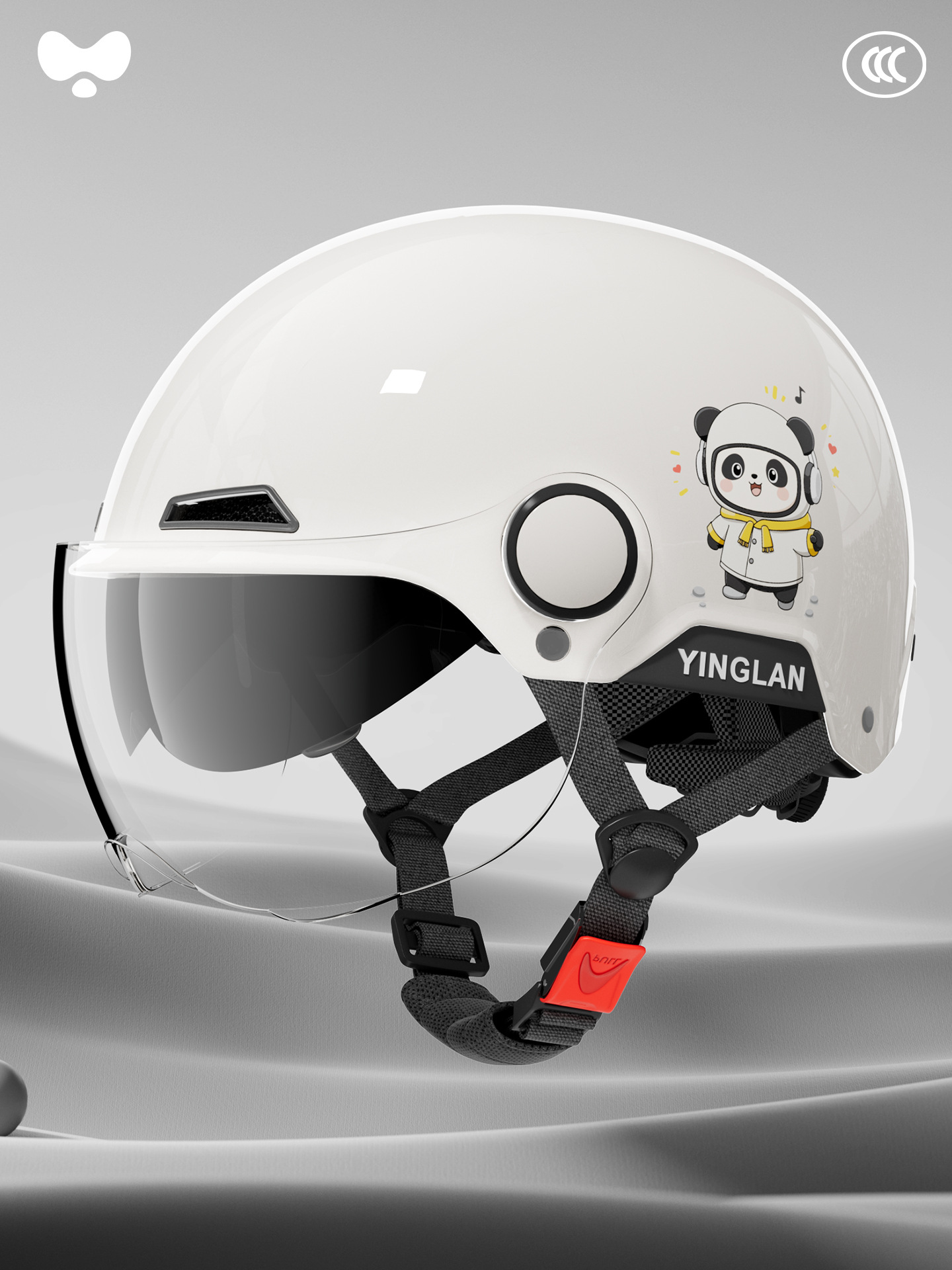 High-Value Light Warm — Universal Motosiklet kaskı (dəbilqə) - 3c-rock-bear-inner-and-outer-double-mirror-class-a-new-national-standard-one-size