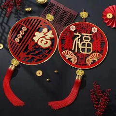 2025 木製新年装飾立体ペンダント春祭りドアステッカー中国結び装飾新年祝福新年ペンダント