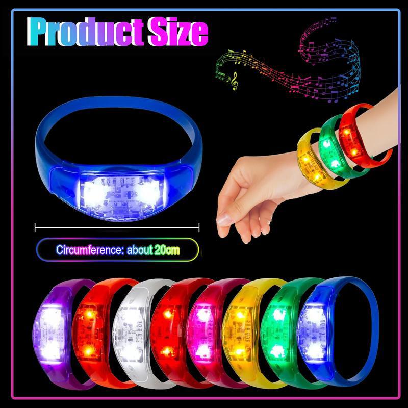 Christmas Halloween 24 Led Glow Bracelets Sound Activated