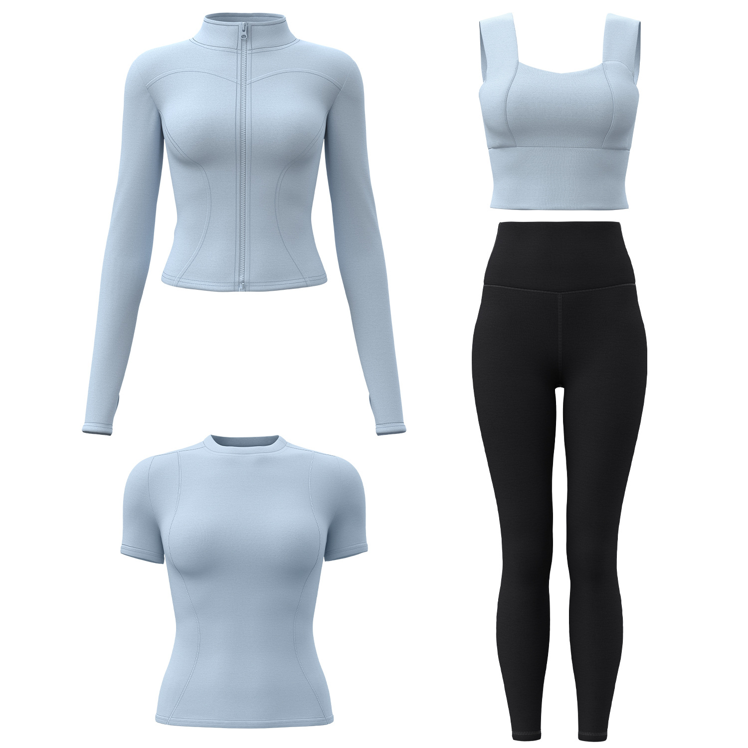 Juyitang ropa de yoga traje de fitness deportes de secado rápido de las mujeres melocotón pantalones de cadera chaqueta de correr ropa deportiva ajustada primavera