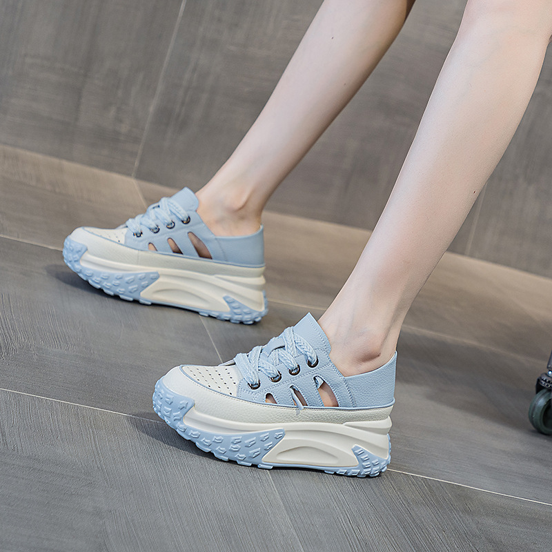 Giày sneaker nữ đế dày da khoét lỗ phong cách retro mùa hè 2026 — M2331 màu trắng, M2331 màu xanh lam, M2331 màu hồng