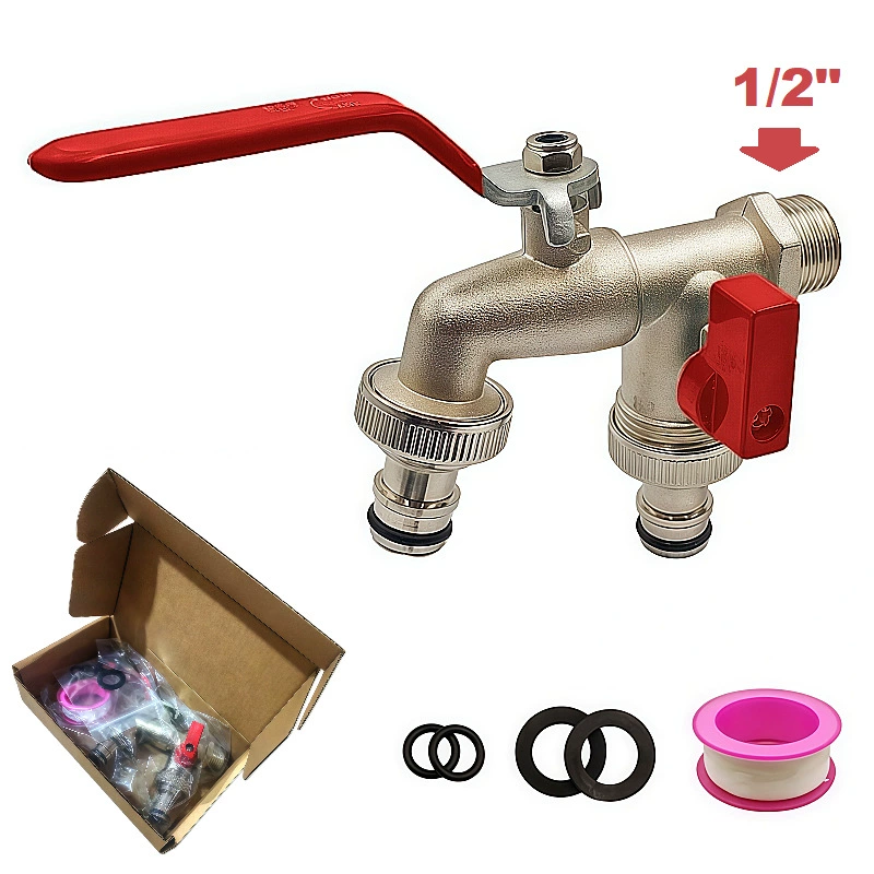 Трансграничный Эксклюзив для 1/2 садоводства из цинкового сплава водяное сопло один в двух из двойного соска на выходе воды из цинкового сплава кран костюм