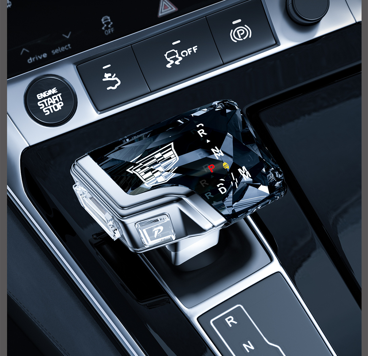 Suitable for Cadillac Ct5 Ct6 Xt5 Xt4 Xt6 Crystal Gear Shift Knob Modification for Aircraft and Yacht Style Gear Shift Head