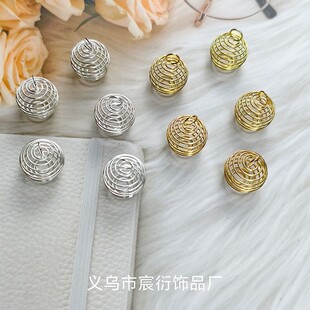 metal spring ball diy jewelry accessories plating gold silver lantern ball handmade jewelry accessories material
