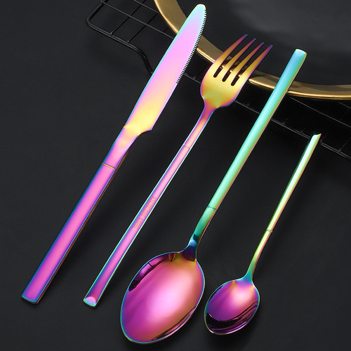 Factory direct sales stainless steel knight knife, fork and spoon set, hotel household western food tableware, spoon, steak knife and fork