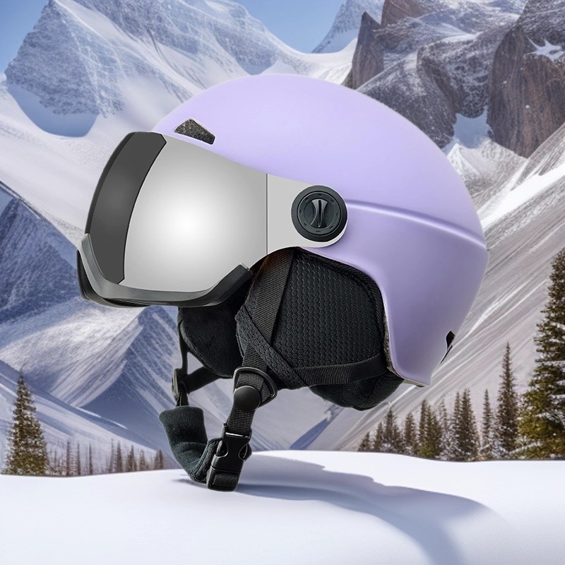 Factory New All-In-One Snow Goggles Ski Helmet for Men and Women Adult Constant Temperature Warm Snow Helmet Ski Resort Rental Wholesale