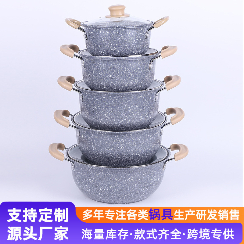 Nuevo conjunto de cinco piezas de paneles de arroz casero paneles de piedra antiadherentes regalo de reunión anual al por mayor caja de regalo de paneles de arroz