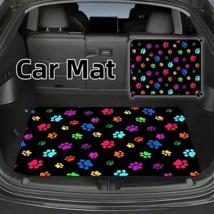 Cross-Border Popular Car Trunk Mat, Stain-Resistant and Easy to Care For, Anti-Dirty Mat, Temu Colorful Footprint Anti-Slip Mat, Can Be Shipped on Behalf of Others