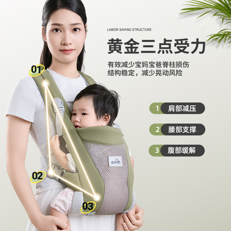 Newborn Baby Carrier, Dual-Use for Summer and Winter, Simple and Labor-Saving Front-Carrying Style, Lightweight Baby Carrier for Going Out