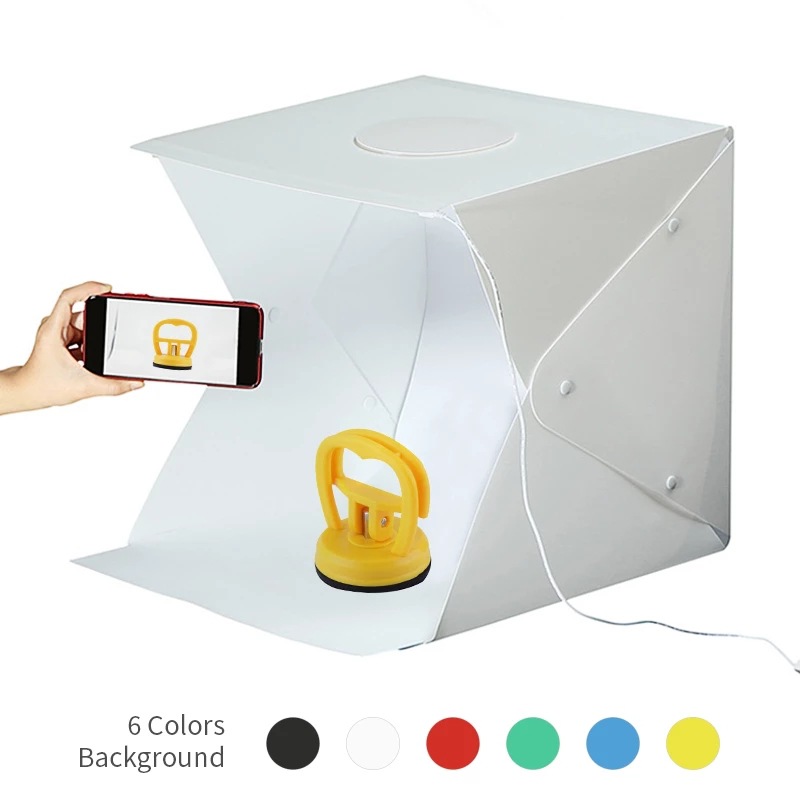 Caja de luz LED 40cm para fotografía, plegable y portátil, mini estudio fotográfico