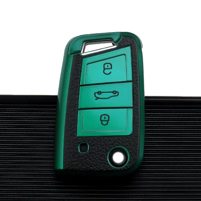 Bora Sagitar Jetta polo | Car key bag - volkswagen-b-folding-3-keys-emerald-single-shell