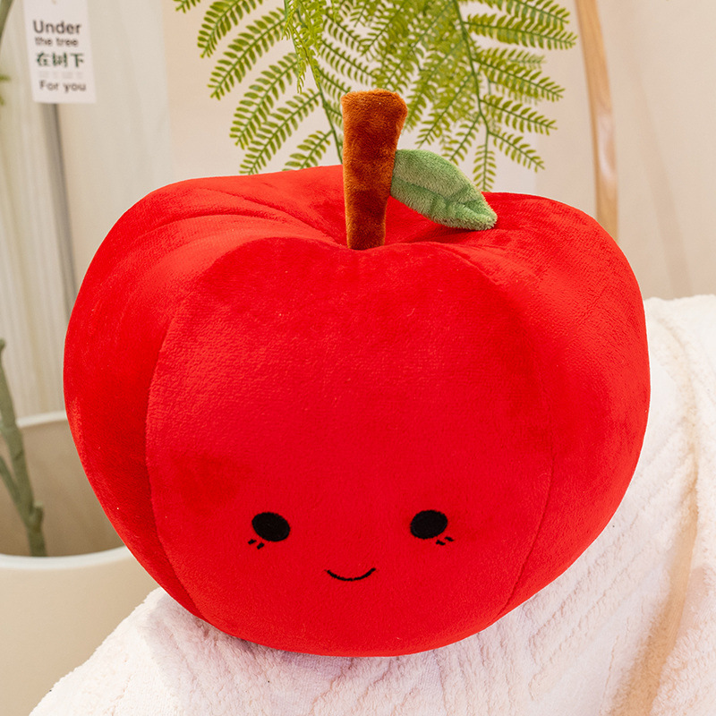 Almohada de manzana de simulación juguete de peluche muñeca de manzana roja decoración de fruta Ping An regalo de Navidad para niños más logotipo