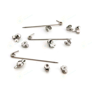 304 Stainless Steel Detachable Pin Brooch Rabbit Head Rabbit Tail Shrimp Pin Parts DIY Badge Pin Accessories