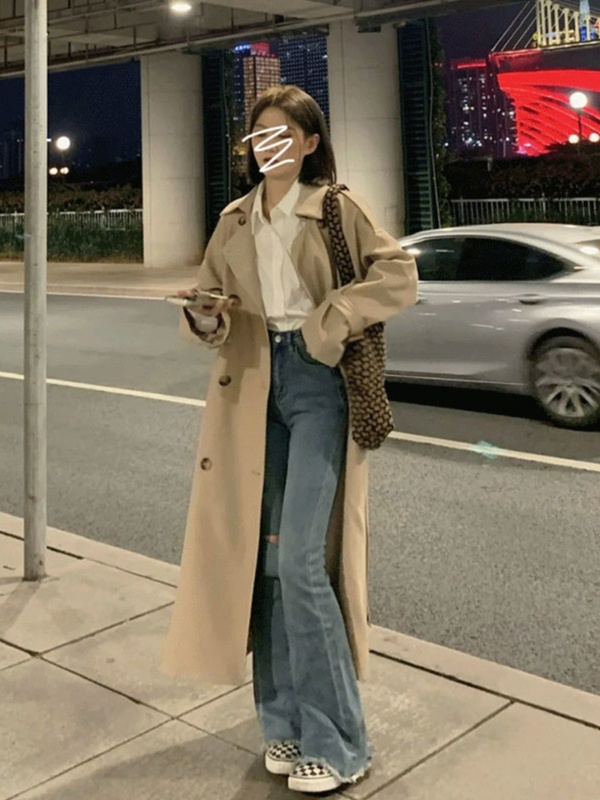 风衣外套女2025秋季新款今年流行卡其色小个子中长款高级感超好看|undefined