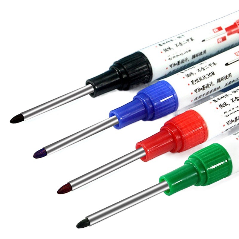 Pluma de marcado de cabeza larga puede agregar tinta 32mm aceitoso de secado rápido impermeable carpintería pluma metal baño azulejo profundo agujero marcado pluma