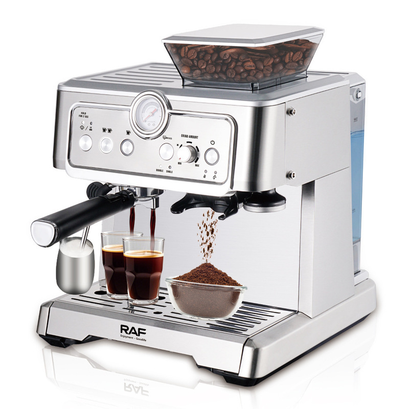 European Cross-Border Semi-Automatic Espresso Coffee Machine with Strap Grinding Touch Screen Pump Pressure Fancy Coffee Machine