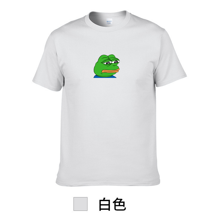 Amazon Wish Cross-Border New Frog Printed T-Shirt Black Men's T-Shirt Large Size Graphic T-Shirt Same Style for Men and Women Amazon Wish Cross-Border New Frog Printed T-Shirt Black Men's T-Shirt Large Size Graphic T-Shirt Same Style for Men and Women