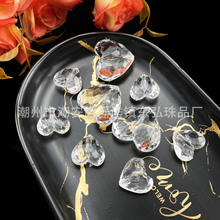 亚克力透明爱心桃DIY玩具珠 手机壳工艺品仿玻璃切面直孔灯具材料