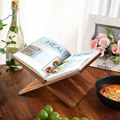 木製キッチンレシピスタンドシンプル取り外し可能クロス書斎デスクトップ読書棚リビングCDレコード収納棚
