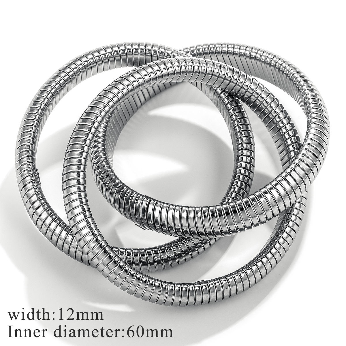 Anillo de moda europea y americana de acero titanio exagerado pulsera elástica de hueso de serpiente multi-anillo temperamento personalidad pulsera impermeable de serpiente