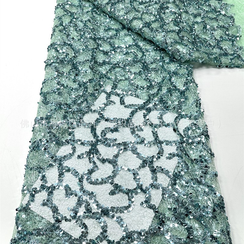 Nueva venta al por mayor DIY vestido de moda cena vestido de tela de cuentas de tela de diafragma de red desordenada image 3