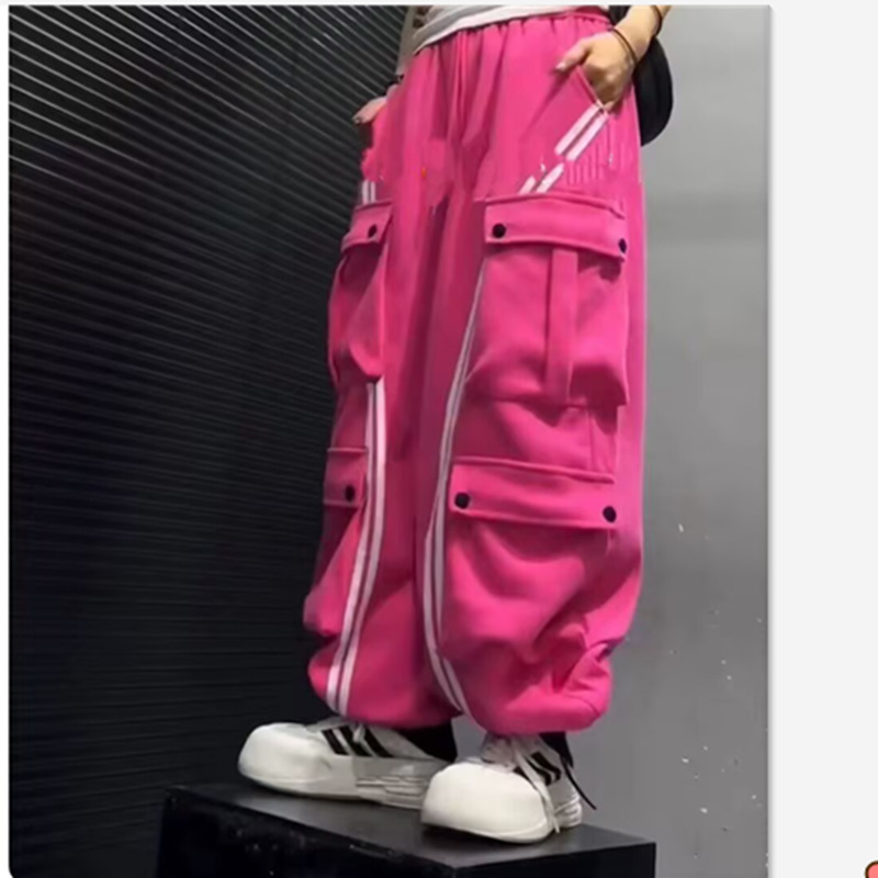2025加绒加厚新款重工工装裤厚款三条杠运动休闲美式休闲裤