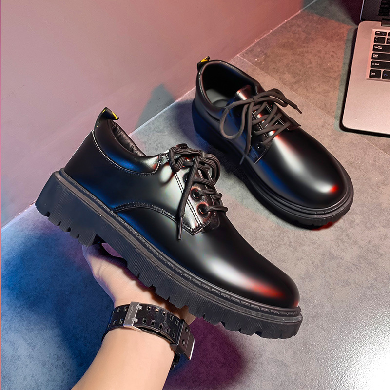 Otoño nuevos zapatos de cuero hombre casual zapatos de derby vestido de negocios boda novio pies anchos trajes de estilo de puerto zapatos de moda