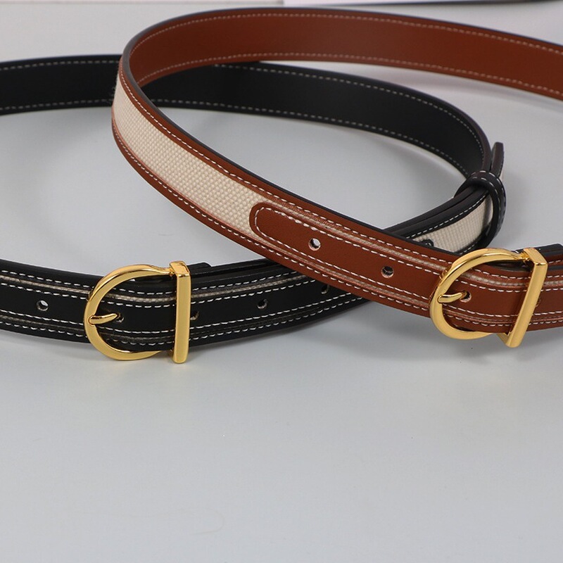 Trendy and Versatile Leather Patchwork Design with Gold Buckle Decoration for Jeans, Dresses, and Belts Trendy and Versatile Leather Patchwork Design with Gold Buckle Decoration for Jeans, Dresses, and Belts