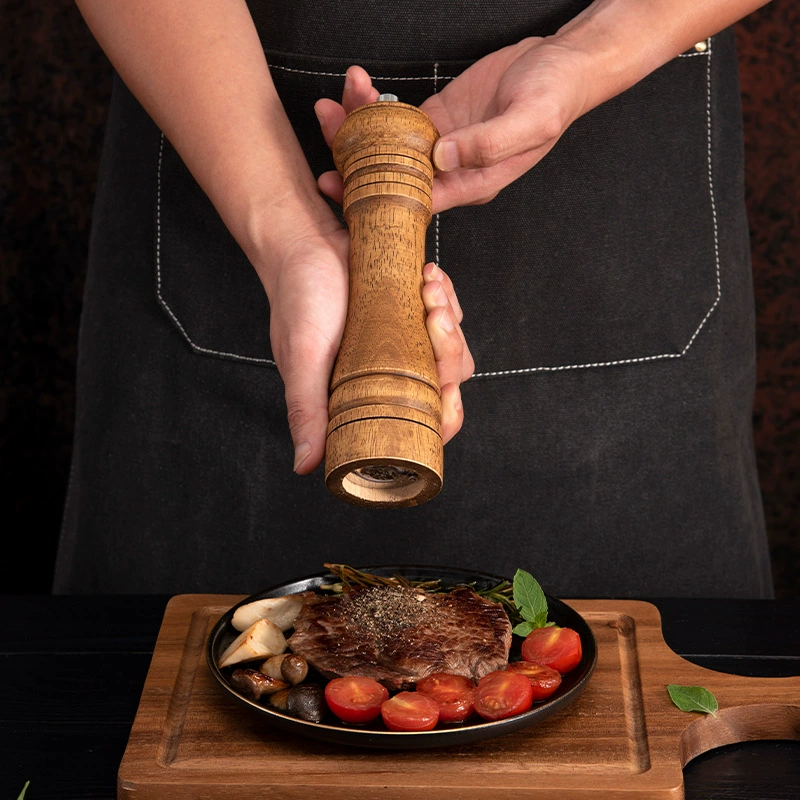 Ручной 5 дюймов 8 дюймов 10 дюймов мельница для перца Дубовый перец Свежемолотый перец приправа банка шлифовальная бутылка